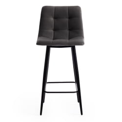 Стул полубарный CHILLY (mod. 7095пб ) ткань/металл, 53x44x94 см, высота до сиденья 66 см, серый barkhat 26/черный