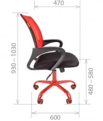 Компьютерное кресло CХАИРМАН 696 CМет Красный / CHAIRMAN CMet