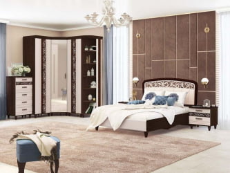 Стеллаж угловой (лев/прав) Катрин 92.17 Дуб венге Белый песок Браун вуд