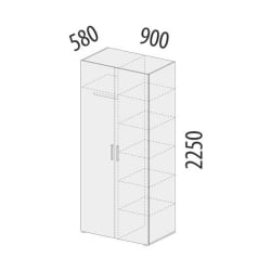 Шкаф двухдверный многофункциональный Николь 901.13
