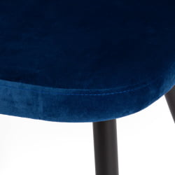 Стул MELODY (mod. 4997) металл/вельвет, 52х49х78см, темно-синий/черные ножки