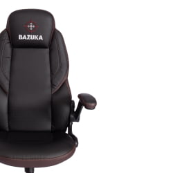 Кресло офисное BAZUKA кож/зам, черный/черный перфорированный/коричневый, 36-6/36-6/06/36-36