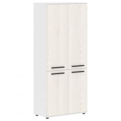 Шкаф с глухими средними и малыми дверьми ЕДИС ЕХCС 85.3 Ясень Траун Черный Белый / EDIS EHCS