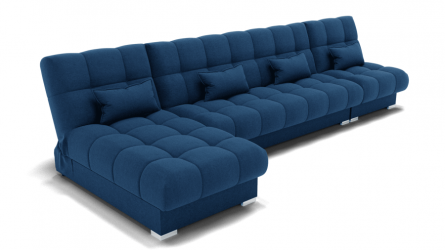 Диван Фиеста-3 угол левый/правый (ЗР) Цвет фасада: Синий; Тип: Левый/правый; Материал фасада: Металл/Велюр