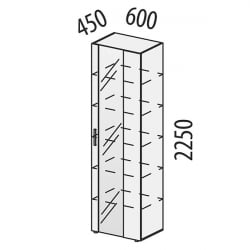 Шкаф-витрина большой (лев/прав) Монако 606.06 Дуб Вотан / Белый шпон/ Альпийский белый