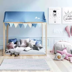 Кровать 140х70 Micuna Tipi House MONT-1874 Waterwood/White