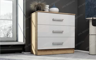 Детский комод Дуб вотан/Белый глянец