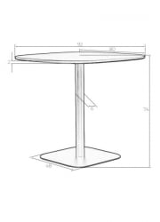 Обеденный стол DOBRIN OTIS (белая столешница, черное основание)