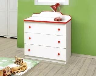 Комод с 3-мя ящиками Радуга Красный
