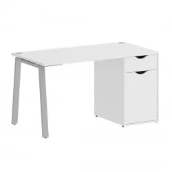 Стол письменный HOME OFFICE VR.SP-3-138.1.A Белый Бриллиант/Серый металл