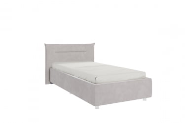 Кровать с мягким изголовьем Альба КМ0.9-16 галька (велюр)