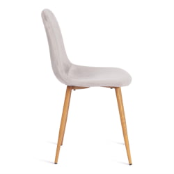 Стул BREEZE (mod. 4724) вельвет/металл, 44 х 53 х 87 см, Light grey (светло-серый) HLR14 / натуральный