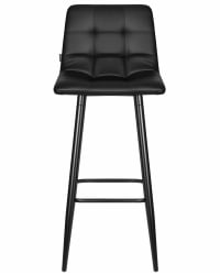 Стул барный DOBRIN NICOLE (черные матовые ножки, черная экокожа (P-01))
