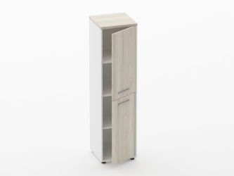 Шкаф 3 узкий закрытый, 2 двери Deka 10.16.12Пр Дуб Сантана светлый/Белый