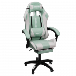 Кресло 1208, замша, цвет сине-белый с массажем, арт 1208-Blue-White