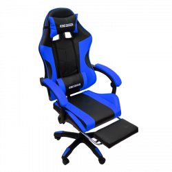 Кресло 1209-1 KINGQUEEN, цвет черный/синий, 1209-1-black-blue-mass