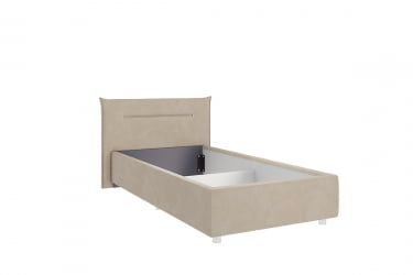 Кровать с мягким изголовьем Альба КМ0.9-16 капучино (велюр)