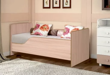 Кровать детская с бортом Малышка №1 600*1400 Дуб молочный