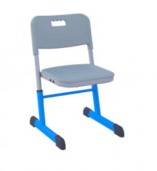 Стул ученический НОМАД регулируемый по высоте (рост 3-7) Синий/Серый / NOMAD