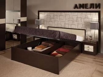 Кровать с подъемным механизмом АМЕЛИ-1 1800 венге