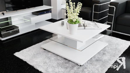 Стеклянный стол Diamond Белый глянец