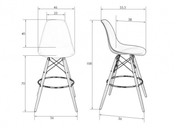 Стул барный DOBRIN DSW BAR (ножки светлый бук, цвет темно-синий (BE-12)) 2 шт