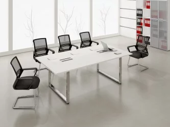 Стол системы БЭНЧ, переговорный, начальный GLOSS LINE НСПН-О.926 Белый Премиум