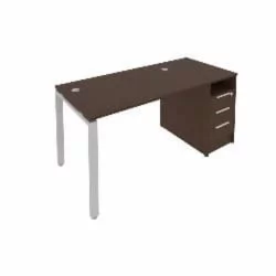 Рабочая станция с опорной тумбой Метал Сйстем Б.РС-СТП -1.2 Венге/Серый / Metal System