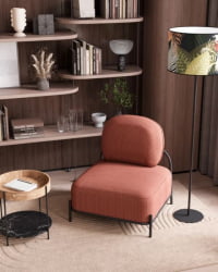 Кресло Стоун К велюр рельефный коралловый