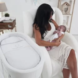 Кресло-качалка Micuna Wing/Flor white/white искусственная кожа