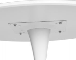 Круглый стол из стекла MIA (белая столешница, белое основание)