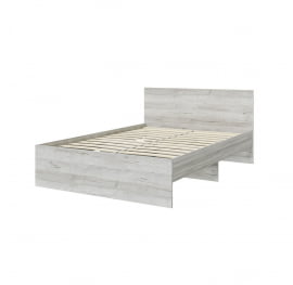 Кровать Лори 1400*2000 мм, с ортопедическим основанием и ящиками, дуб серый/белый