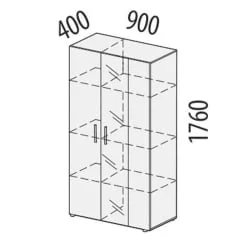 Шкаф-витрина двухдверный Фреска 66.09 (лев/прав)
