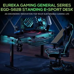 Геймерский стол EUREKA ERK-EGD-S62B Черный с RGB