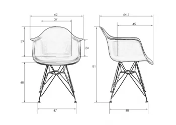 Металлический стул DOBRIN DAW CHROME Серый