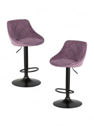 Стул барный DOBRIN LOGAN BLACK (пудрово-сиреневый велюр (MJ9-52)) 2 шт