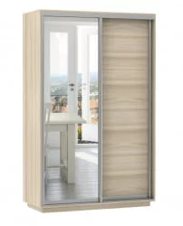 Шкаф-купе двухдверный Экспресс Дуо Медиум 1400х2400h Ясень шимо светлый
