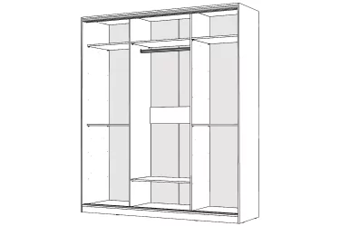 Шкаф-купе 3-х дверный Виктория 1800х584х2300, Белый 18ДЗДЗДЗ-Б 310-1907