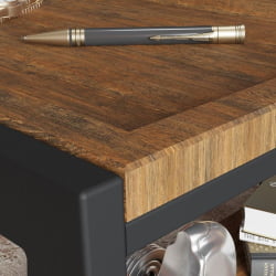 Стеклянный стол Трисс Дуб американский / Черная лакобель / Черный