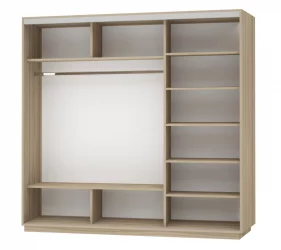 Шкаф-купе трехдверный Экспресс Трио Элемент 2400х2200х Ясень шимо светлый / 2400х2200h