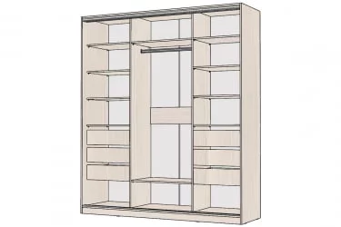 Шкаф-купе 3-х дверный Виктория 2000х584х2300, Бодега светлая 20ДЗЗЗДЛЛЛДЗЗЗ-ЯЯПП-Бс 310-3327