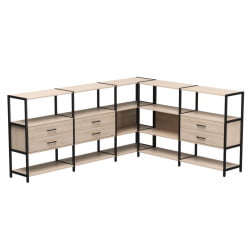 Набор стеллажных систем Everprof EVO №15 Дуб Соната Черный