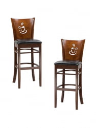 Стул барный DOBRIN JERRY BAR (шоколад, черный) 2 шт