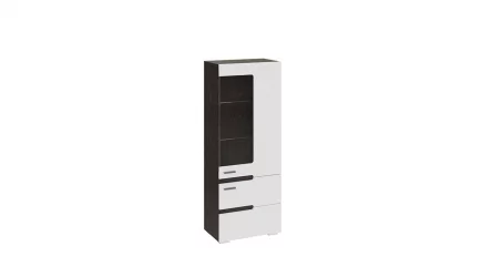 Шкаф для посуды в гостиную Фьюжн ТД-260.07.27 Белый глянец Венге Линум