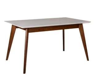 Стол раскладной Лунд 120-160 ОРЕХ-Белый