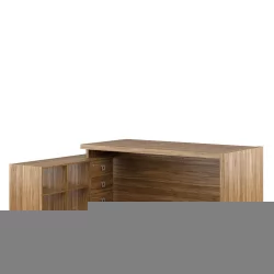 Стол письменный на опорной тумбе, левый SOL29711203 Орех