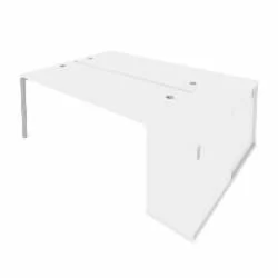 Рабочая станция с опорным шкафом-купе Metal System Б.РС-СШК-1.5 Белый/Серый