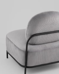 Кресло Стоун К велюр рельефный светло-серый