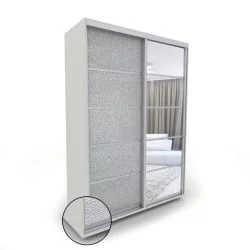 Шкаф-купе с зеркальными дверьми Акцент-Квадро КЛ 1600х600 Выбеленное дерево