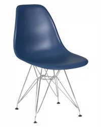 Стул обеденный ДОБРИН ДСР ножки хром Темно-синий БЕ-12 / DOBRIN DSR BE-12